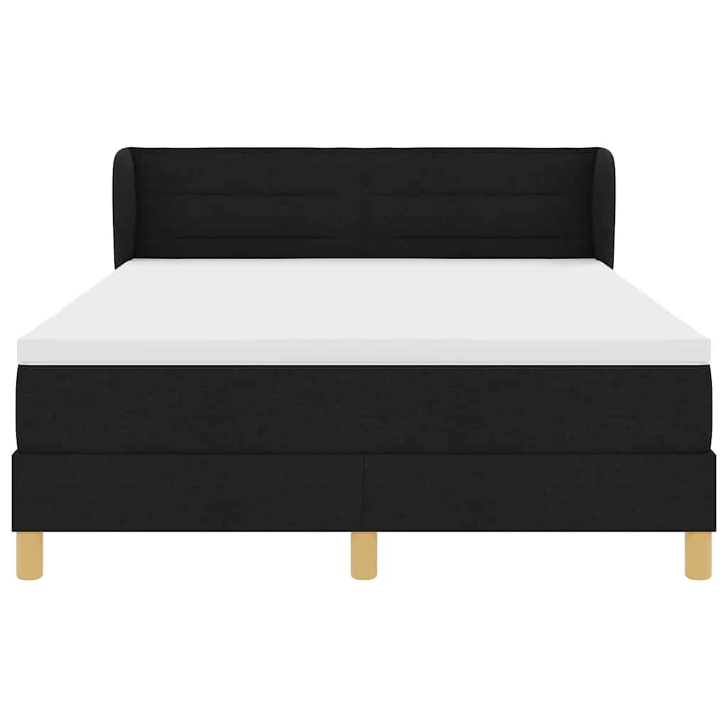 Boxspringbed met matras met hoofdeinde Zwart 140 x 200 cm Stof is nu te koop bij PeponiXL, paradijselijk wonen!