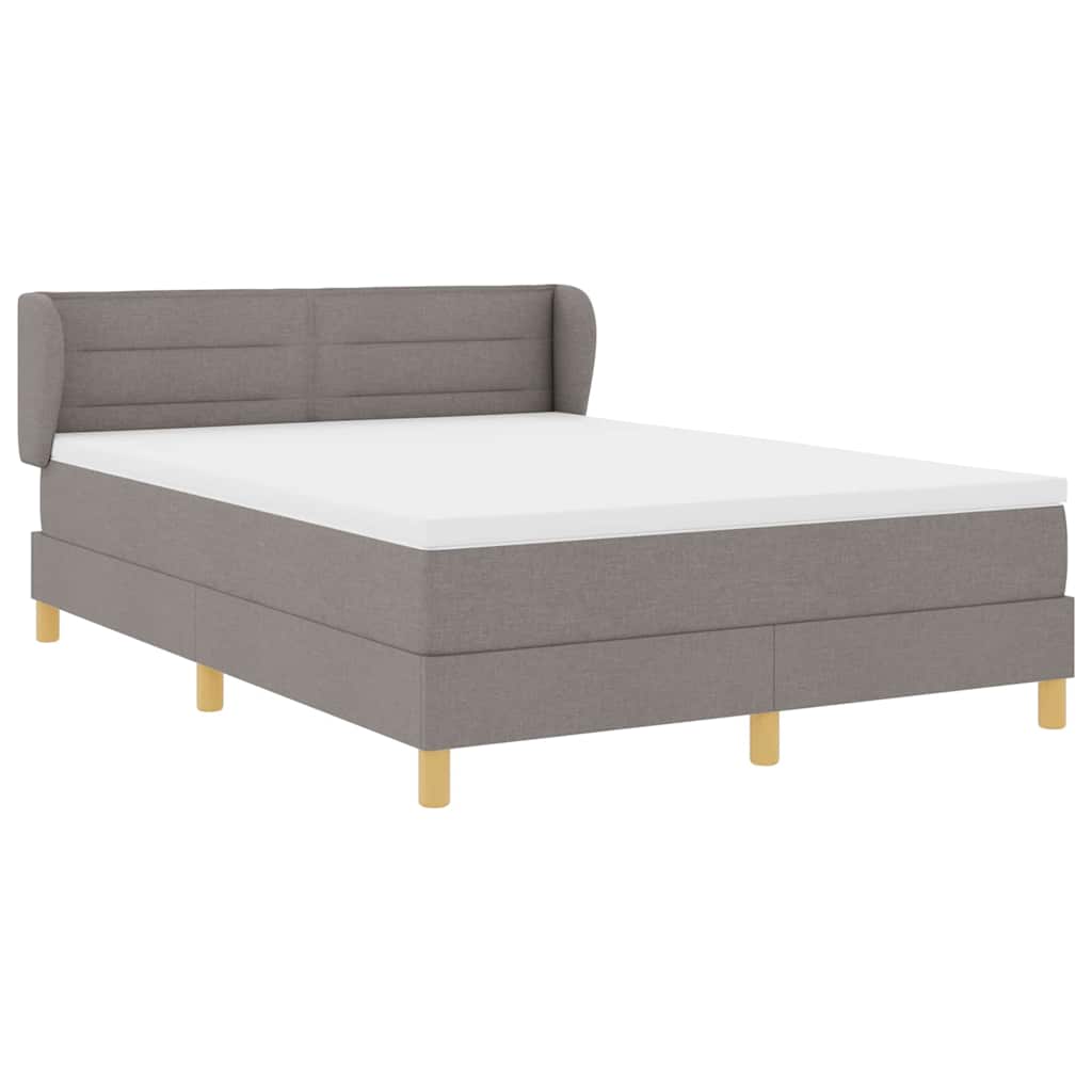 Boxspringbed met matras met hoofdeinde Taupe 140 x 200 cm Stof is nu te koop bij PeponiXL, paradijselijk wonen!