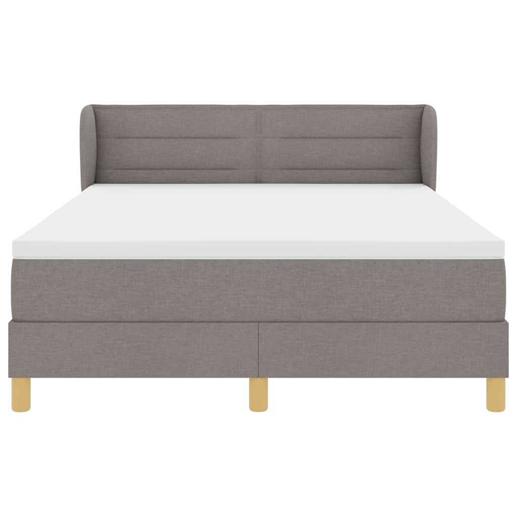 Boxspringbed met matras met hoofdeinde Taupe 140 x 200 cm Stof is nu te koop bij PeponiXL, paradijselijk wonen!