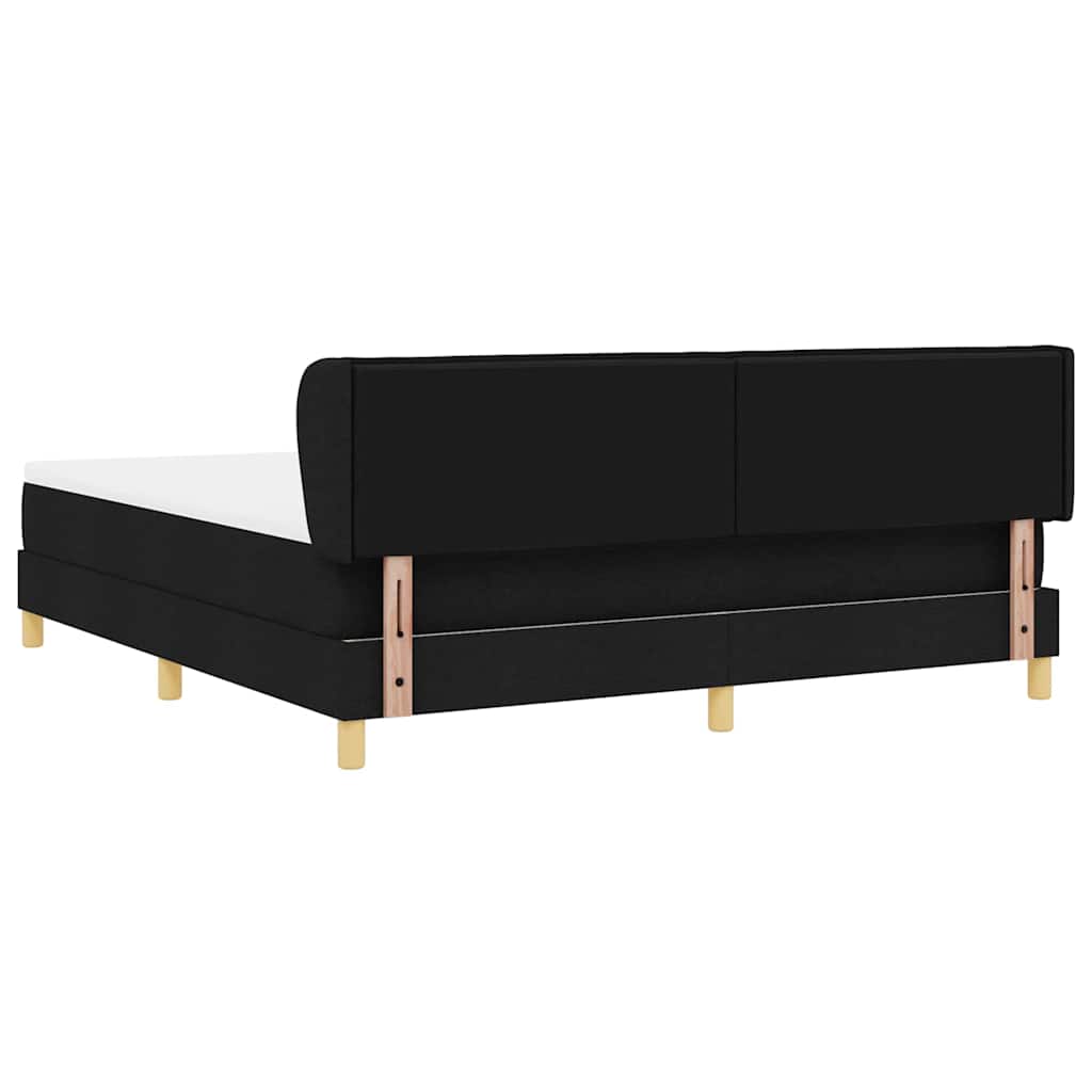 Boxspringbed met matras met hoofdeinde Zwart 180 x 200 cm Stof is nu te koop bij PeponiXL, paradijselijk wonen!