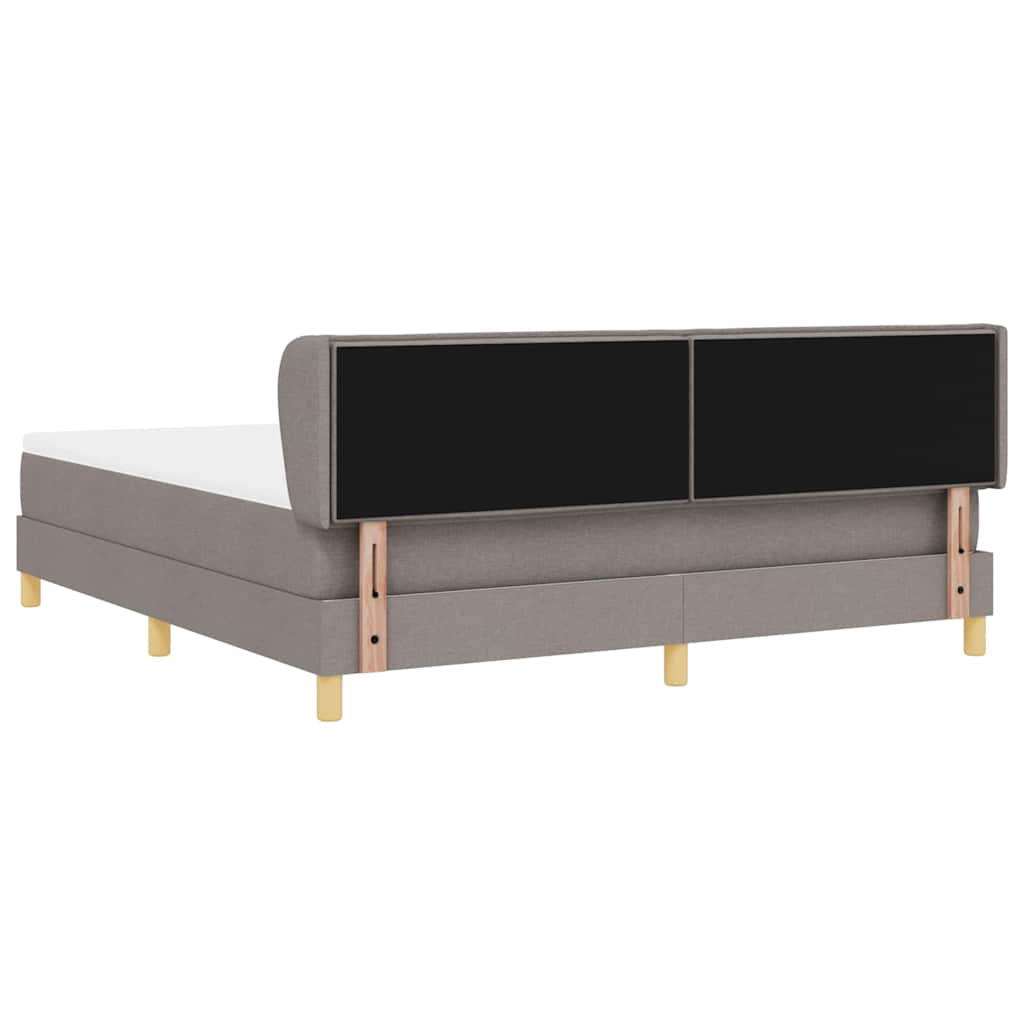 Boxspringbed met matras met hoofdeinde Taupe 180 x 200 cm Stof is nu te koop bij PeponiXL, paradijselijk wonen!