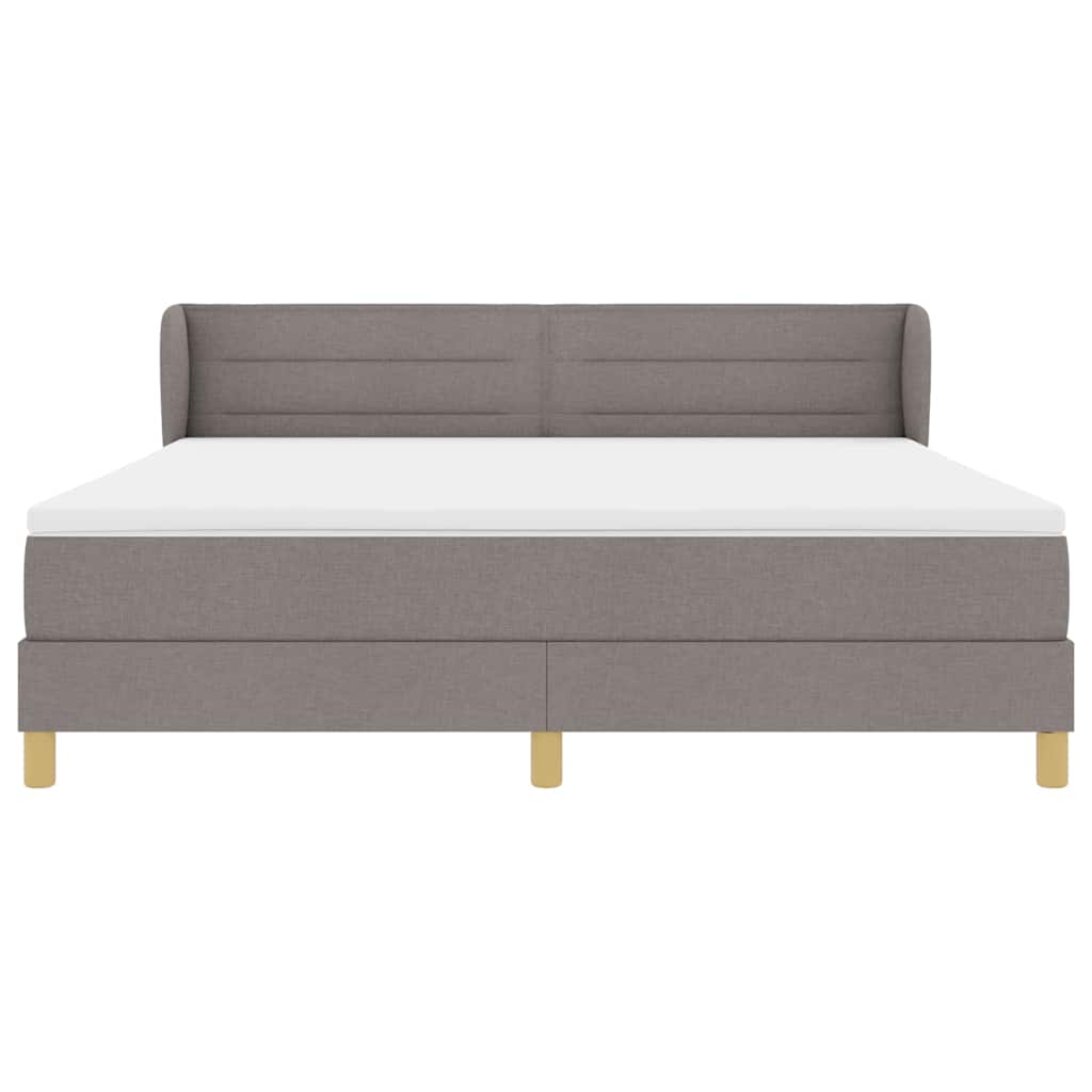 Boxspringbed met matras met hoofdeinde Taupe 180 x 200 cm Stof is nu te koop bij PeponiXL, paradijselijk wonen!