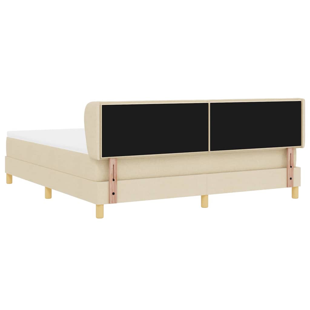 Boxspringbed met matras met hoofdeinde Crème 180 x 200 cm Stof is nu te koop bij PeponiXL, paradijselijk wonen!