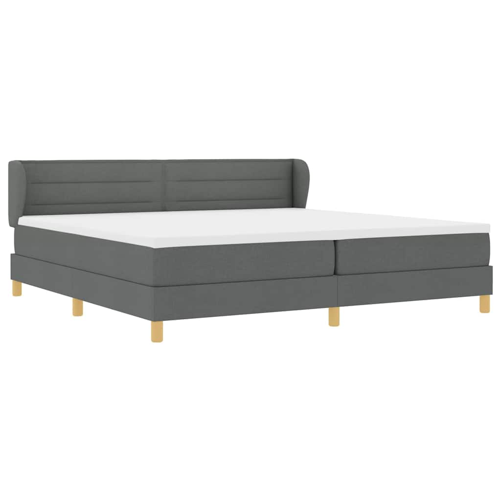 Boxspringbed met matras Donkergrijs 200 x 200 cm Stof is nu te koop bij PeponiXL, paradijselijk wonen!