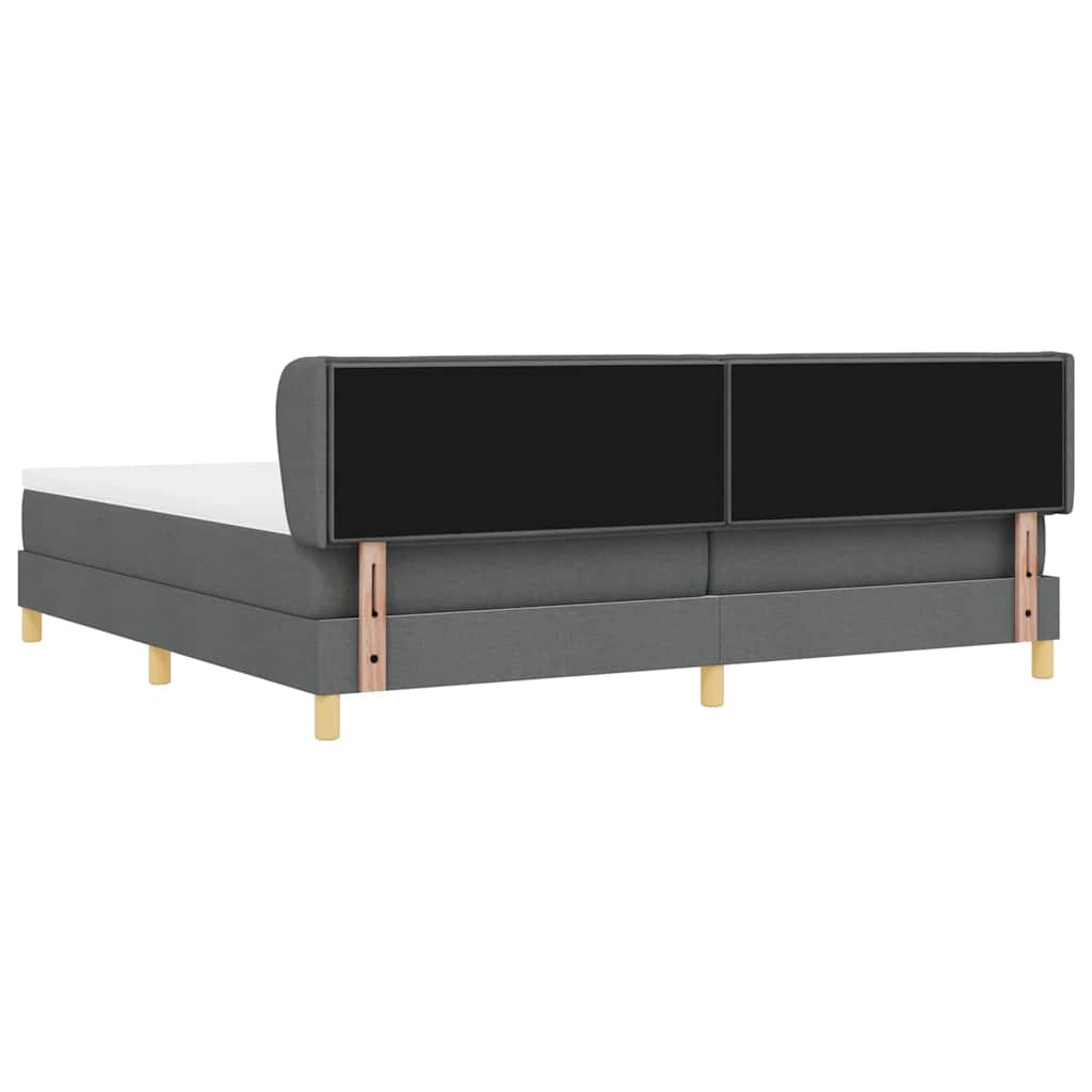 Boxspringbed met matras Donkergrijs 200 x 200 cm Stof is nu te koop bij PeponiXL, paradijselijk wonen!