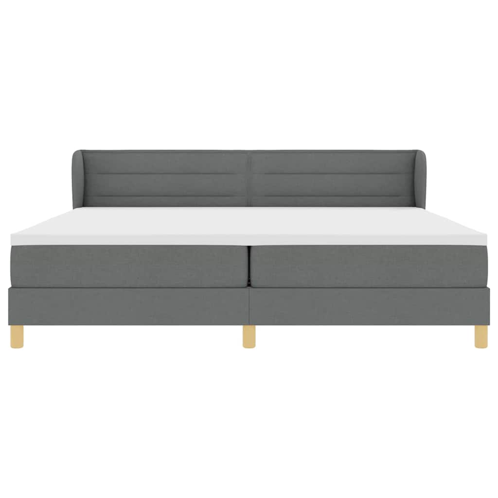 Boxspringbed met matras Donkergrijs 200 x 200 cm Stof is nu te koop bij PeponiXL, paradijselijk wonen!