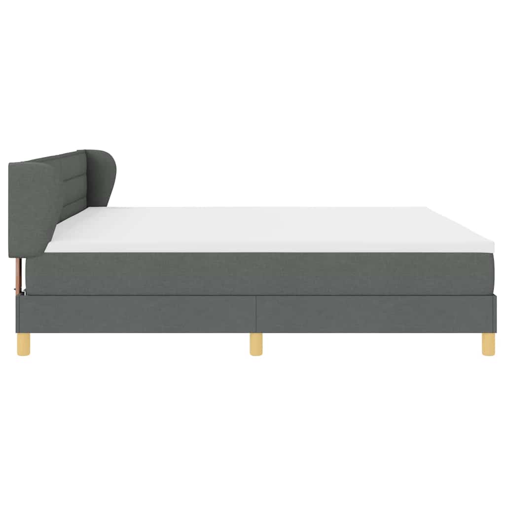 Boxspringbed met matras Donkergrijs 200 x 200 cm Stof is nu te koop bij PeponiXL, paradijselijk wonen!