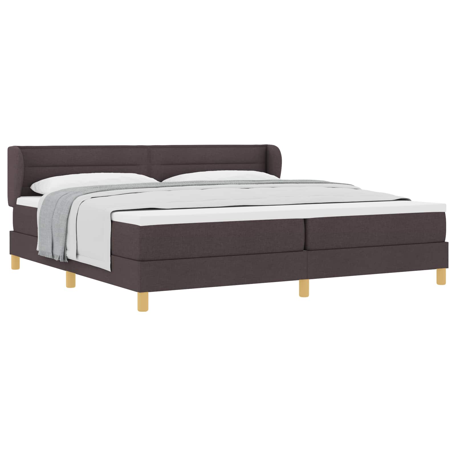 Boxspringbed met matras Donkerbruin 200 x 200 cm Stof is nu te koop bij PeponiXL, paradijselijk wonen!