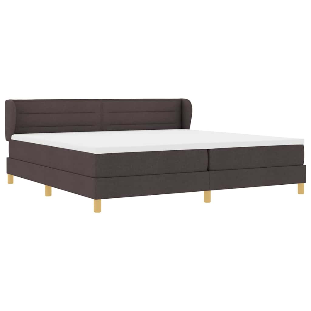 Boxspringbed met matras Donkerbruin 200 x 200 cm Stof is nu te koop bij PeponiXL, paradijselijk wonen!