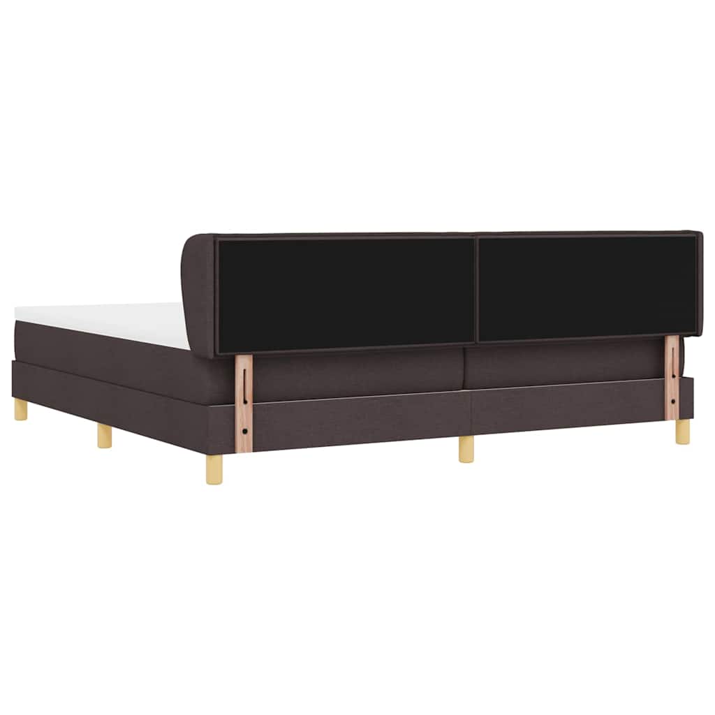Boxspringbed met matras Donkerbruin 200 x 200 cm Stof is nu te koop bij PeponiXL, paradijselijk wonen!
