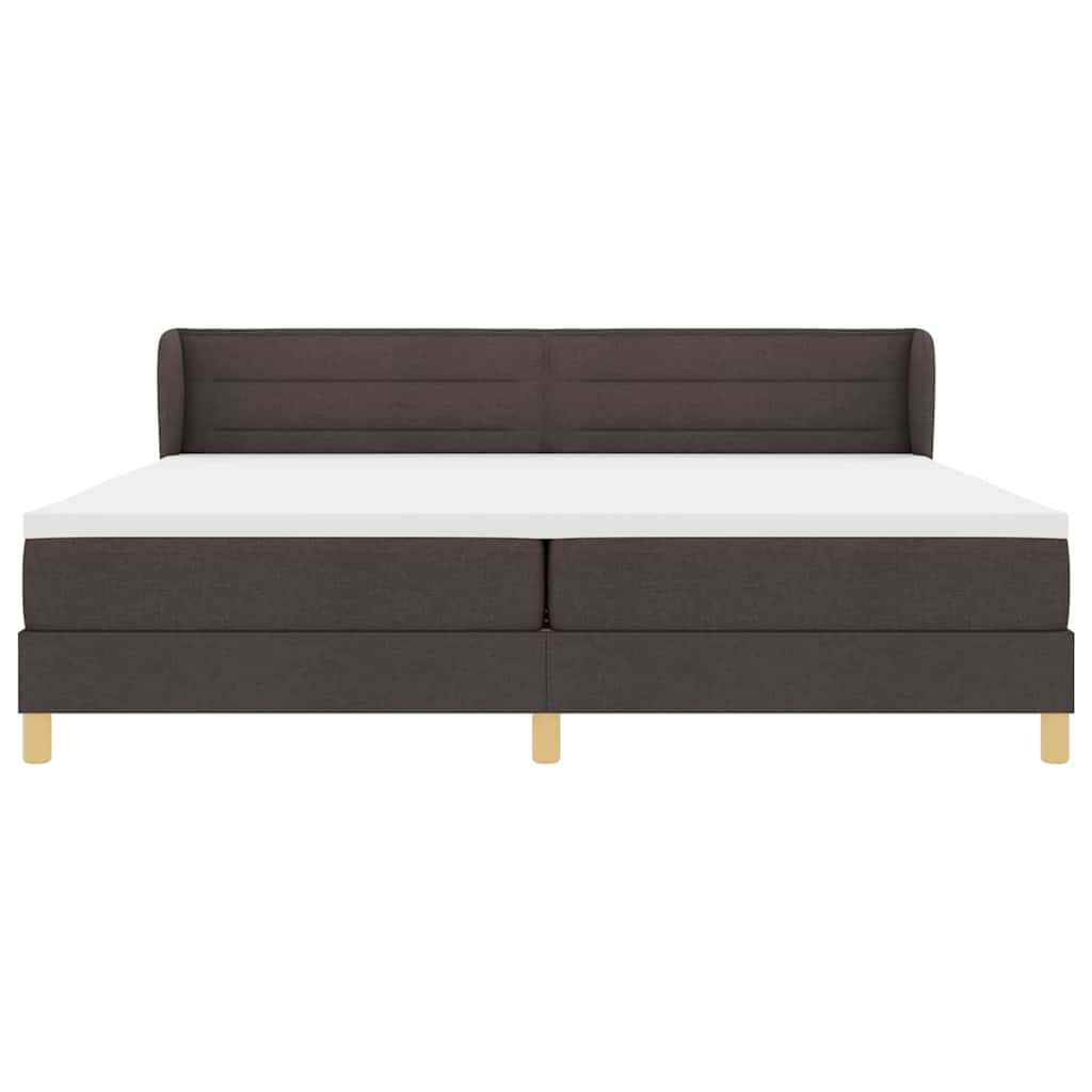Boxspringbed met matras Donkerbruin 200 x 200 cm Stof is nu te koop bij PeponiXL, paradijselijk wonen!