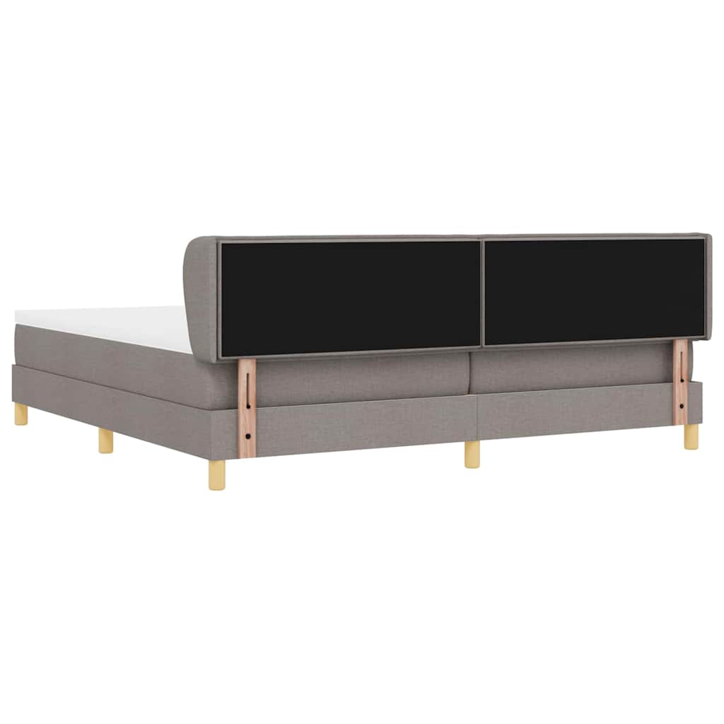 Boxspringbed met matras met hoofdeinde Taupe 200 x 200 cm Stof is nu te koop bij PeponiXL, paradijselijk wonen!