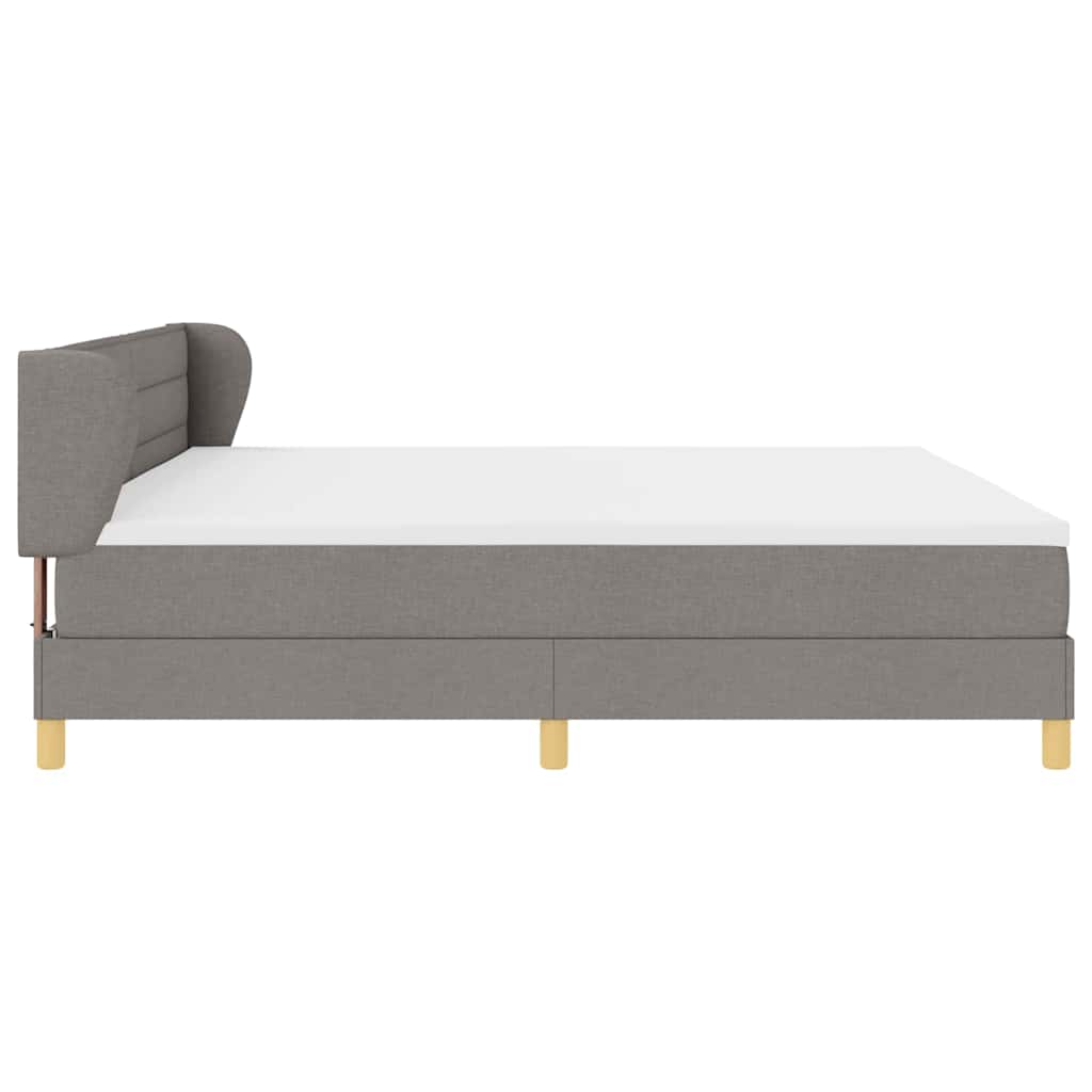 Boxspringbed met matras met hoofdeinde Taupe 200 x 200 cm Stof is nu te koop bij PeponiXL, paradijselijk wonen!