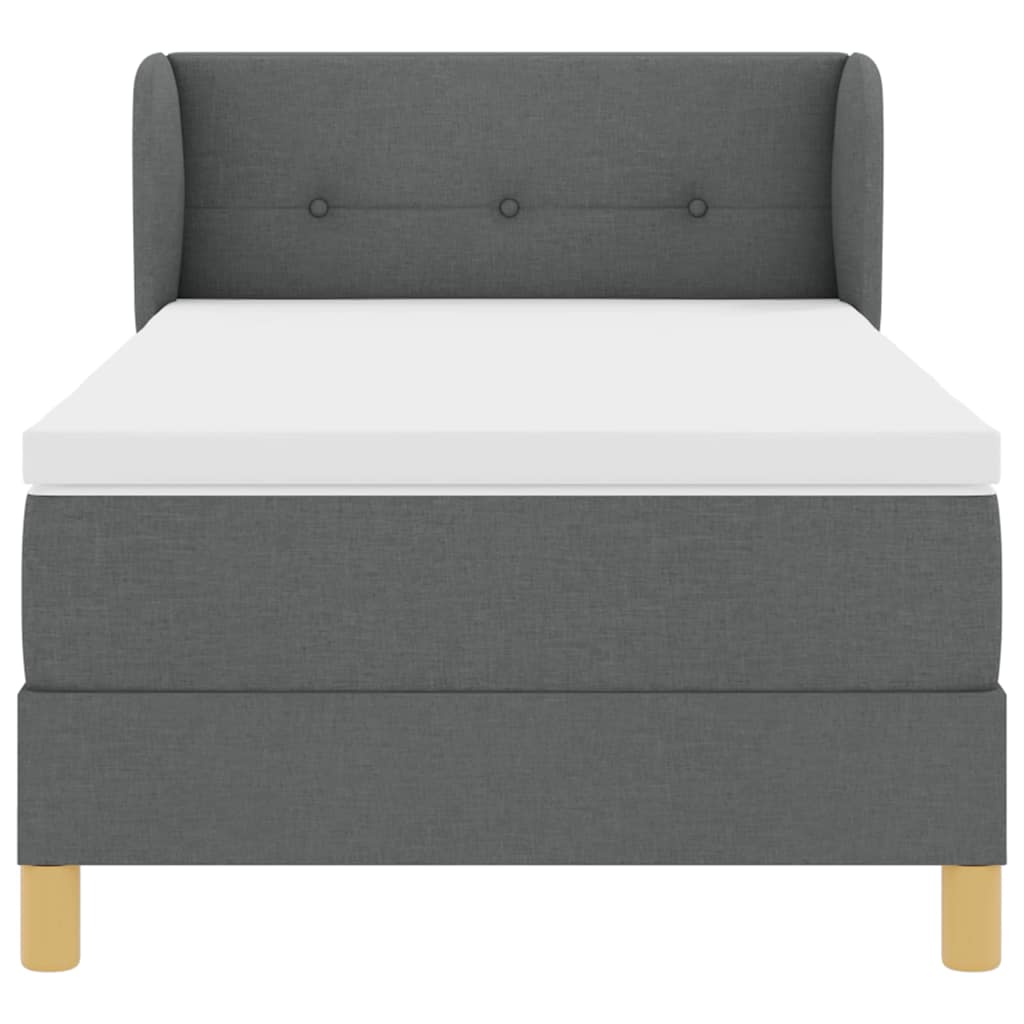 Boxspringbed met matras Donkergrijs 90 x 190 cm Stof is nu te koop bij PeponiXL, paradijselijk wonen!