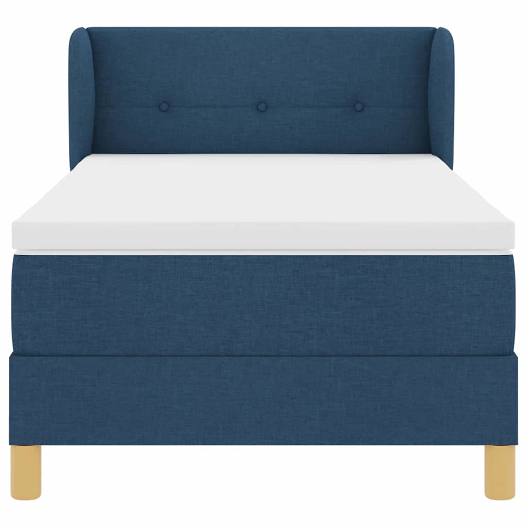 Boxspringbed met matras met hoofdeinde Blauw 90 x 190 cm Stof is nu te koop bij PeponiXL, paradijselijk wonen!