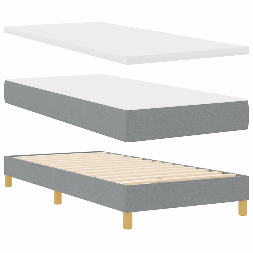 Boxspringbed met matras Lichtgrijs 90 x 200 cm Stof is nu te koop bij PeponiXL, paradijselijk wonen!