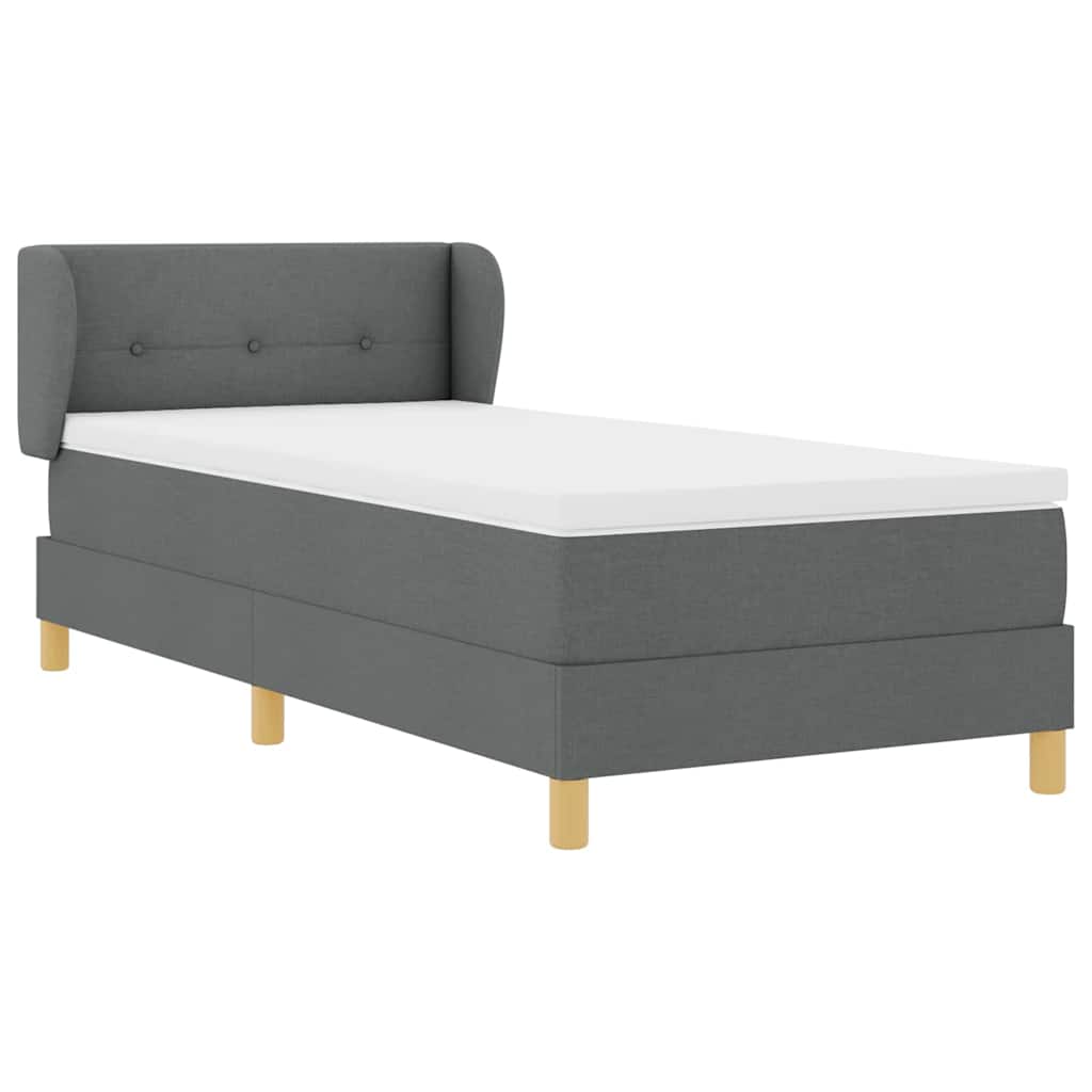 Boxspringbed met matras Donkergrijs 90 x 200 cm Stof is nu te koop bij PeponiXL, paradijselijk wonen!