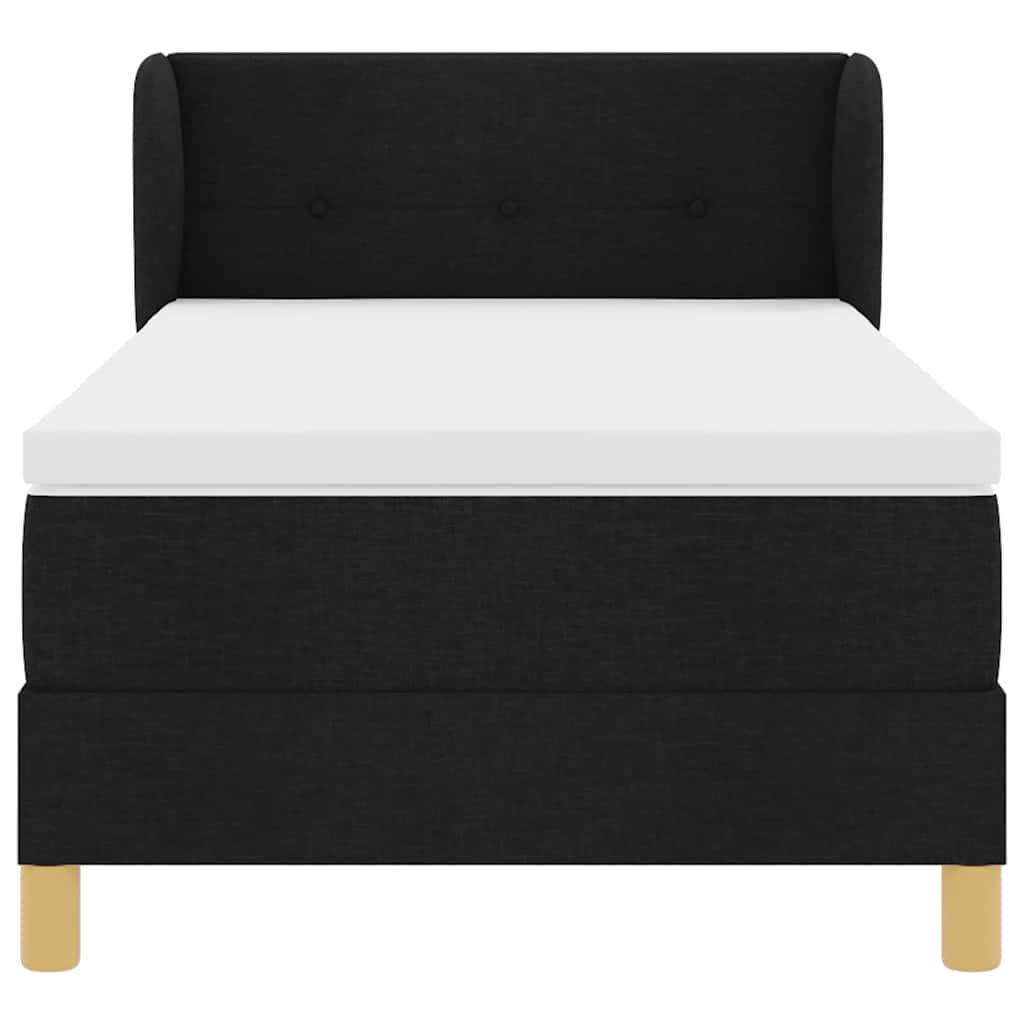 Boxspringbed met matras met hoofdeinde Zwart 90 x 200 cm Stof is nu te koop bij PeponiXL, paradijselijk wonen!