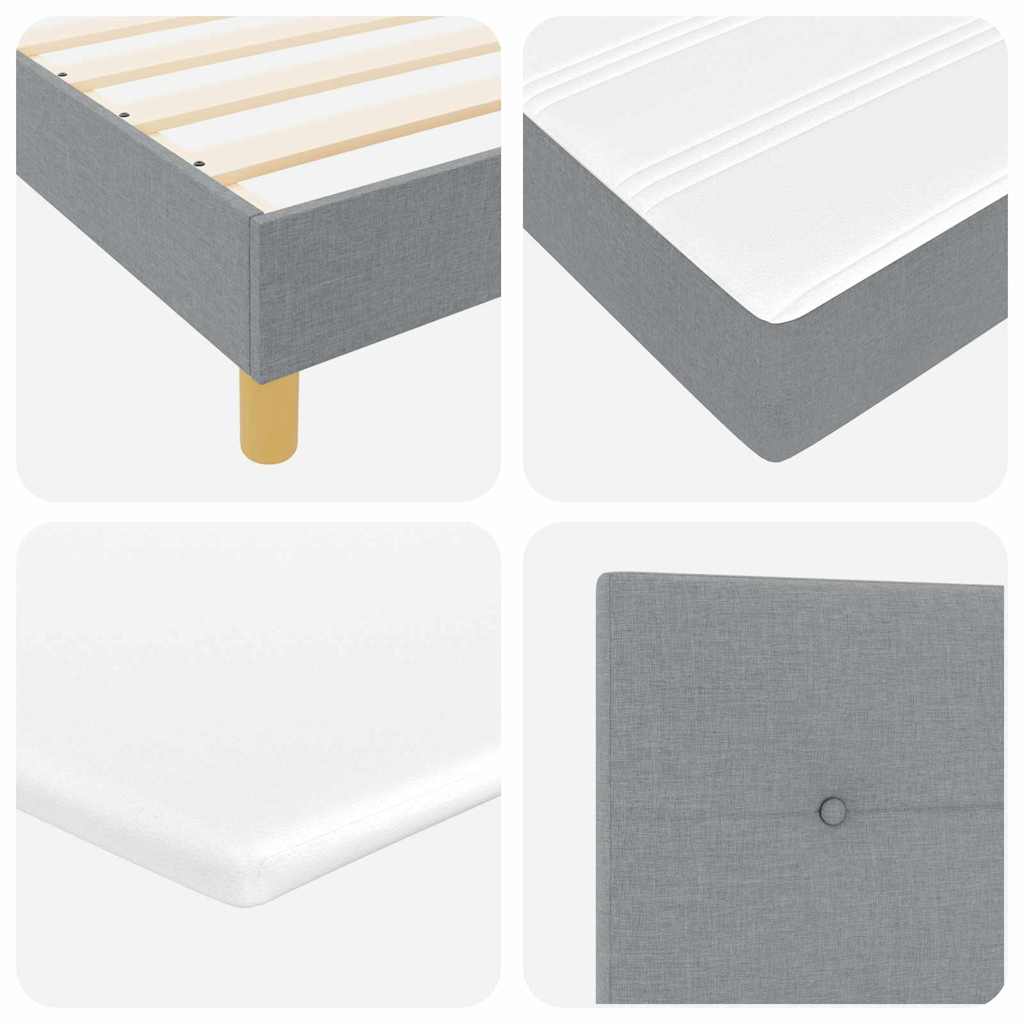Boxspringbed met matras Lichtgrijs 100 x 200 cm Stof is nu te koop bij PeponiXL, paradijselijk wonen!