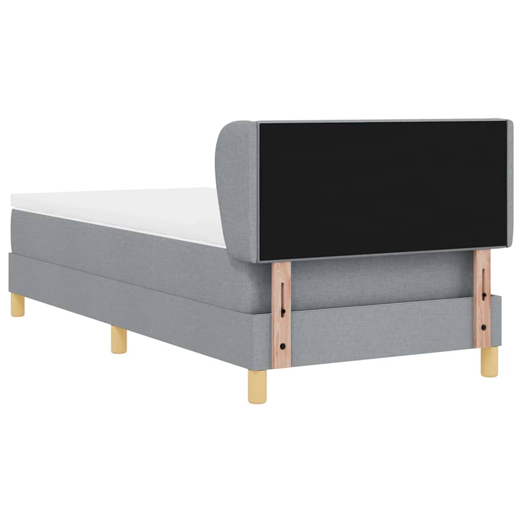 Boxspringbed met matras Lichtgrijs 100 x 200 cm Stof is nu te koop bij PeponiXL, paradijselijk wonen!