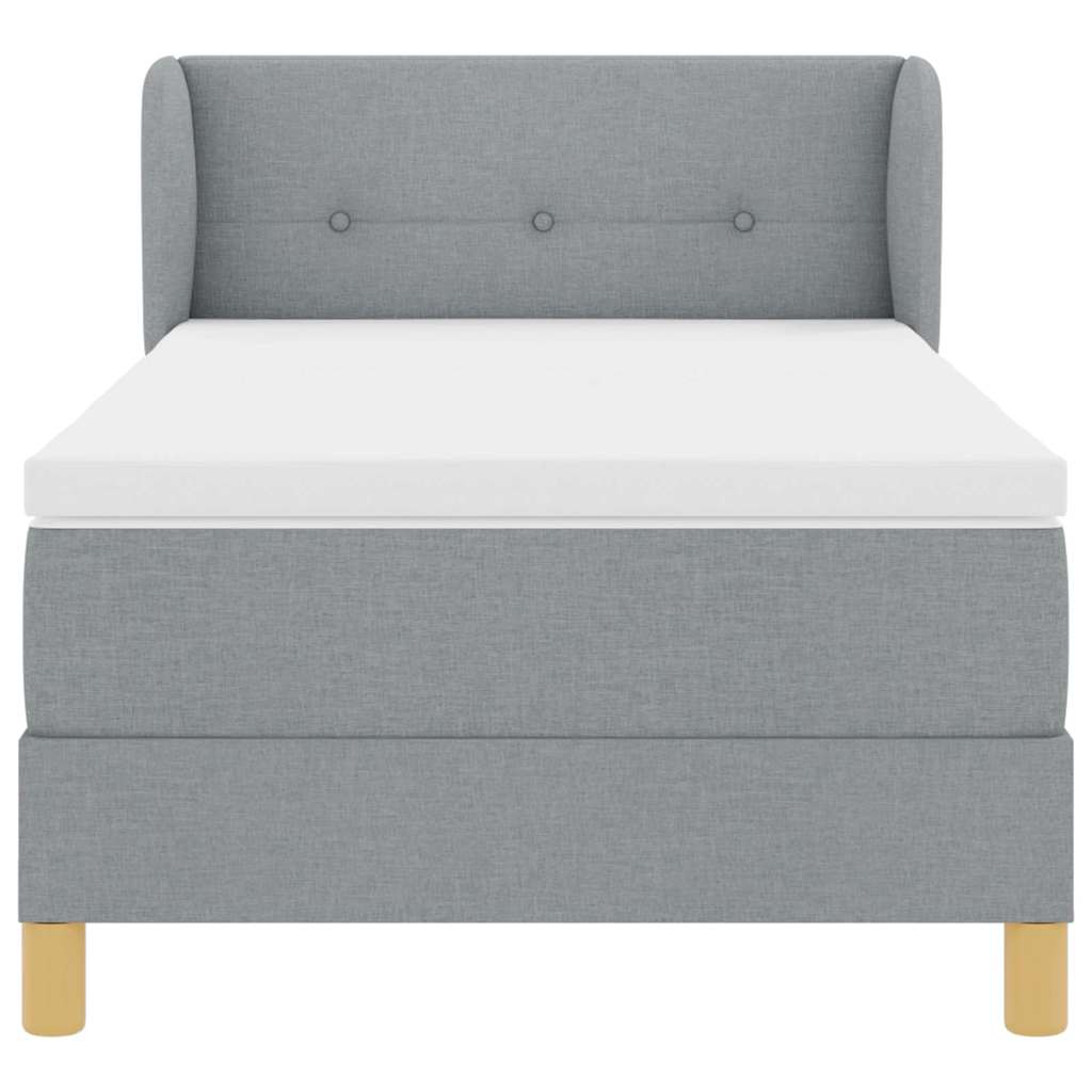Boxspringbed met matras Lichtgrijs 100 x 200 cm Stof is nu te koop bij PeponiXL, paradijselijk wonen!