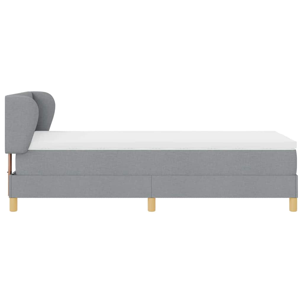 Boxspringbed met matras Lichtgrijs 100 x 200 cm Stof is nu te koop bij PeponiXL, paradijselijk wonen!