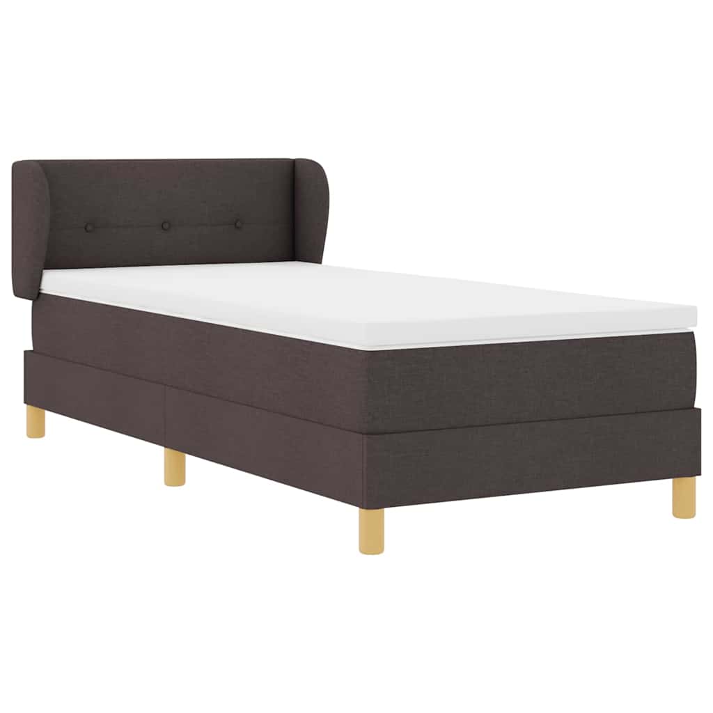 Boxspringbed met matras Donkerbruin 100 x 200 cm Stof is nu te koop bij PeponiXL, paradijselijk wonen!