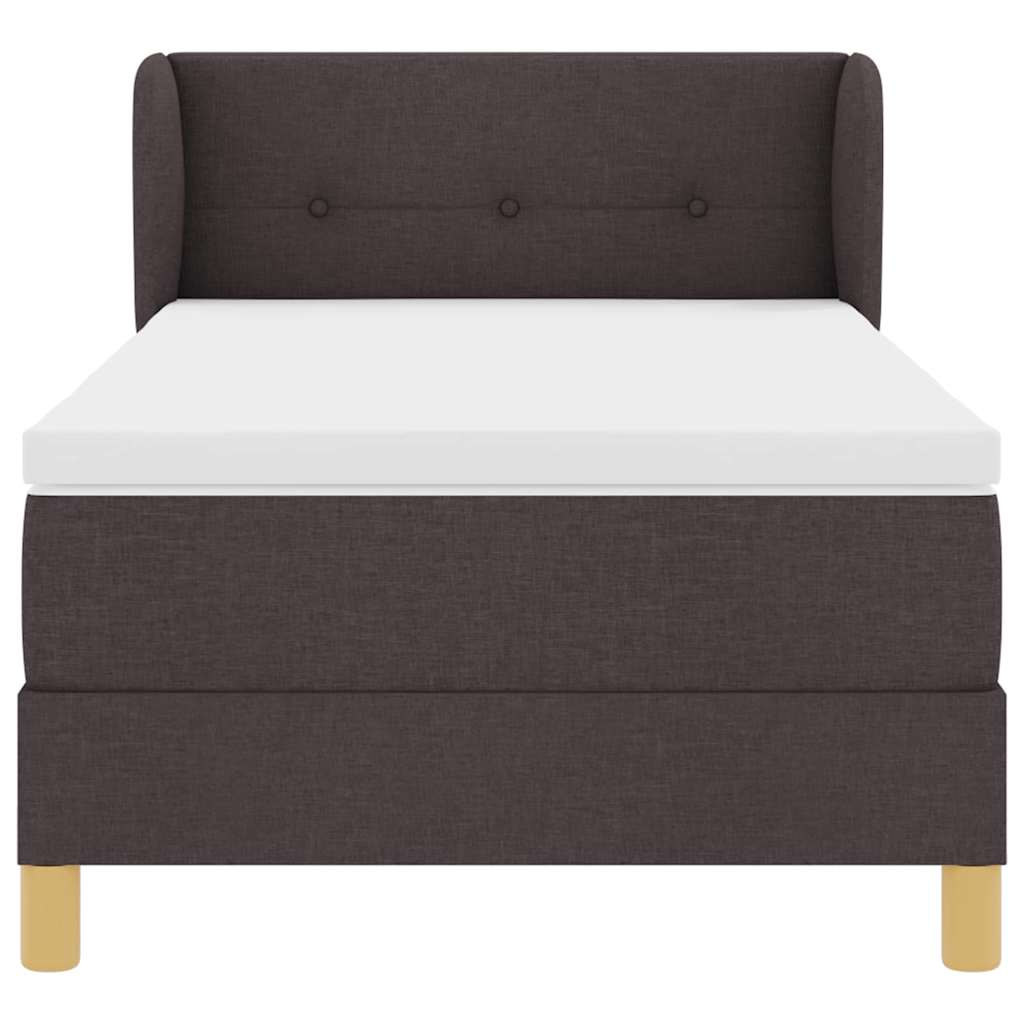 Boxspringbed met matras Donkerbruin 100 x 200 cm Stof is nu te koop bij PeponiXL, paradijselijk wonen!