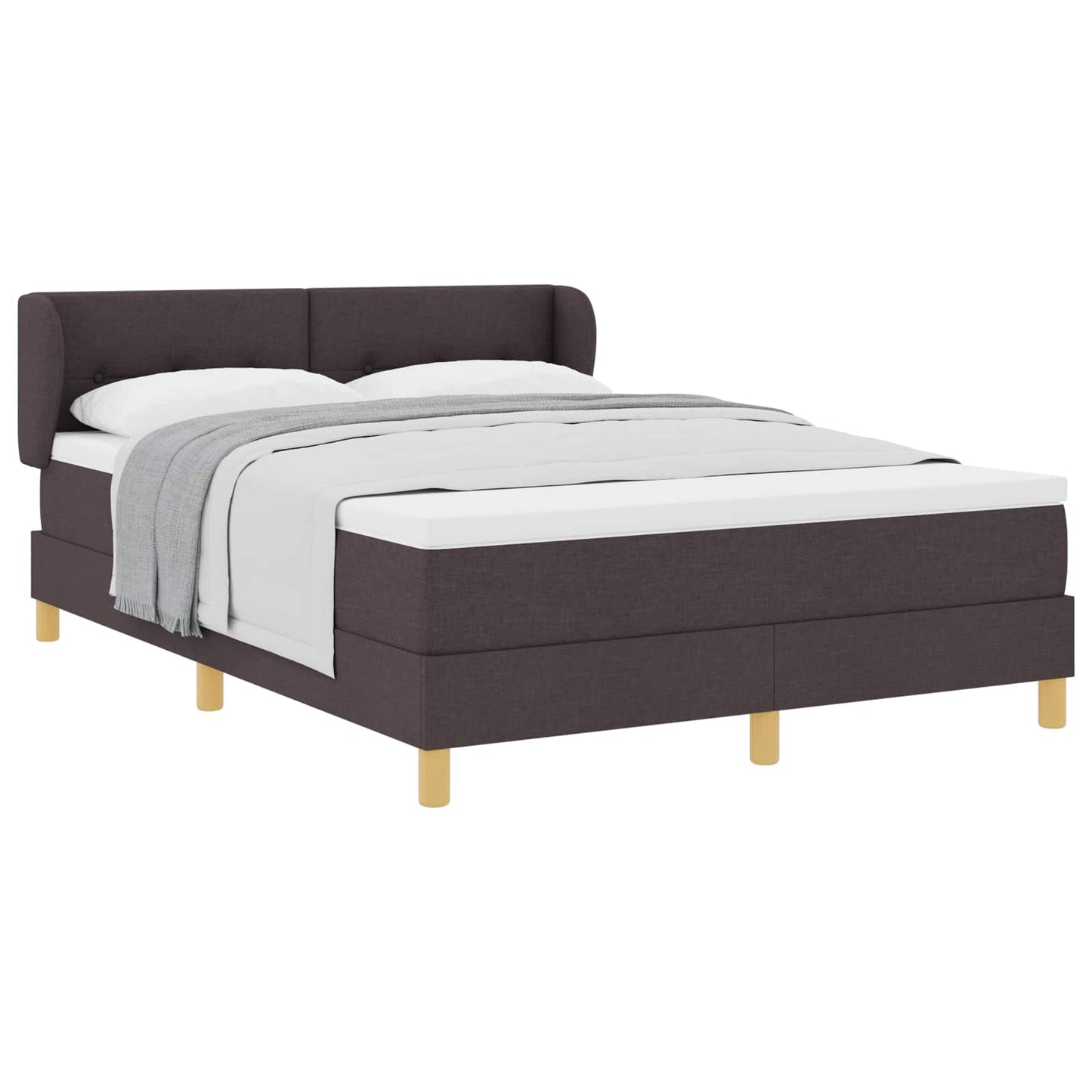 Boxspringbed met matras Donkerbruin 140 x 190 cm Stof is nu te koop bij PeponiXL, paradijselijk wonen!
