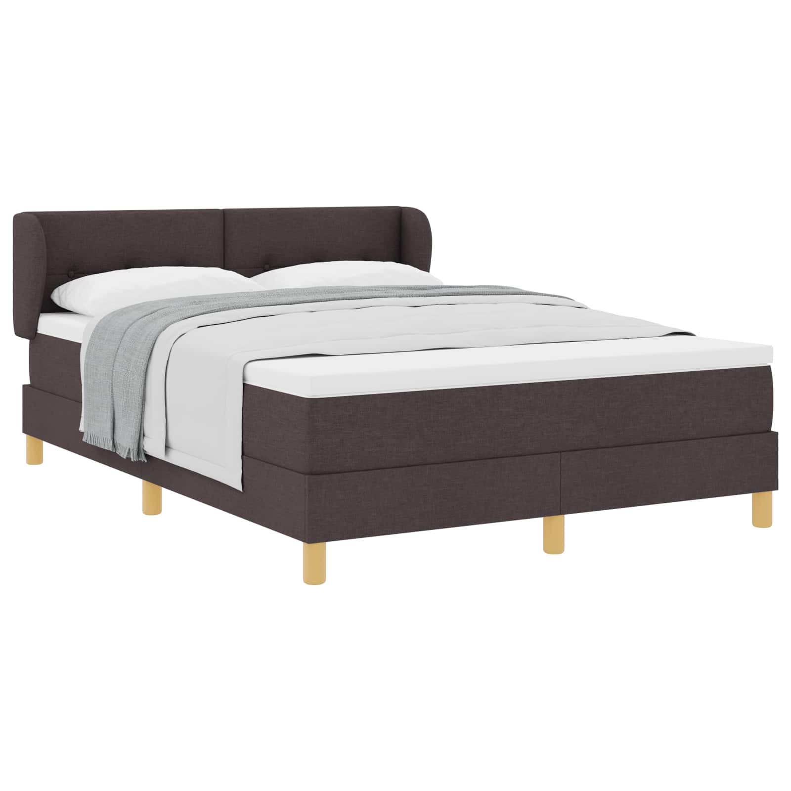 Boxspringbed met matras Donkerbruin 140 x 190 cm Stof is nu te koop bij PeponiXL, paradijselijk wonen!