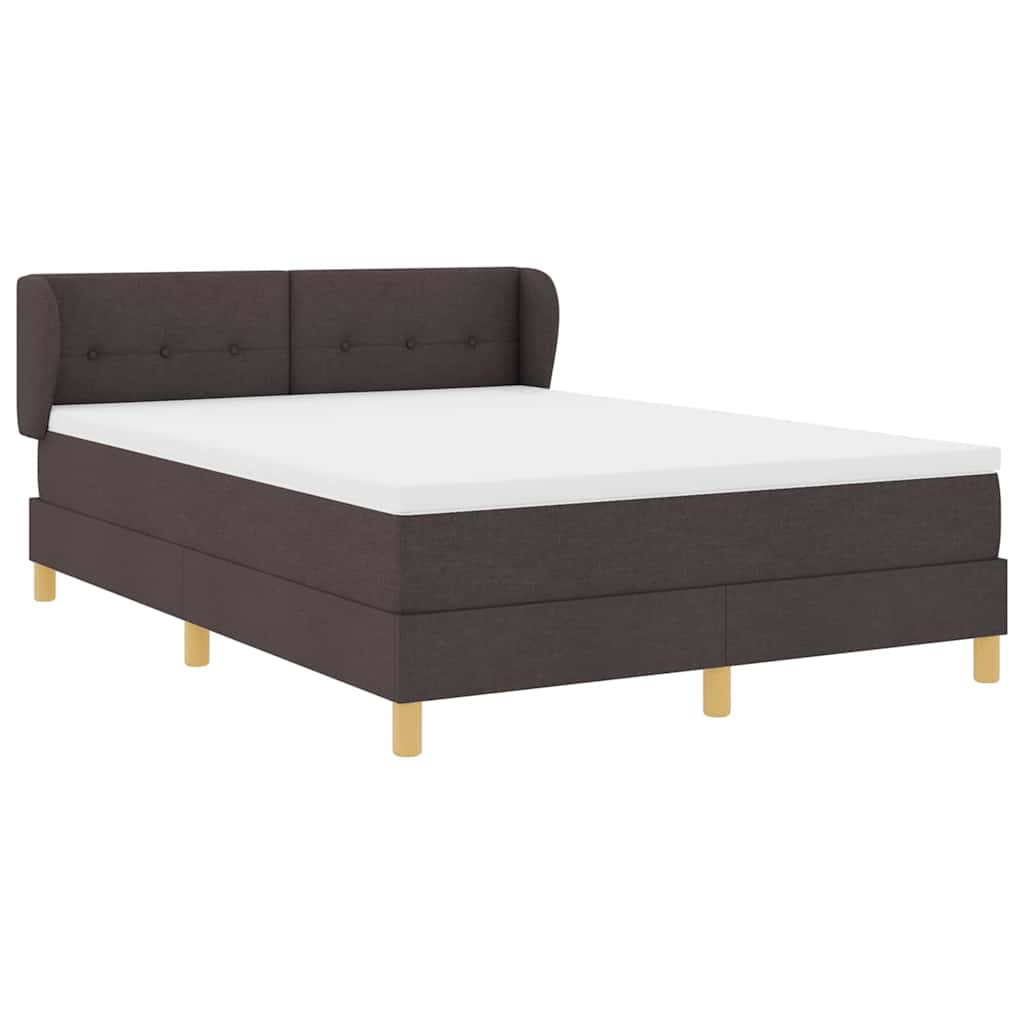 Boxspringbed met matras Donkerbruin 140 x 190 cm Stof is nu te koop bij PeponiXL, paradijselijk wonen!