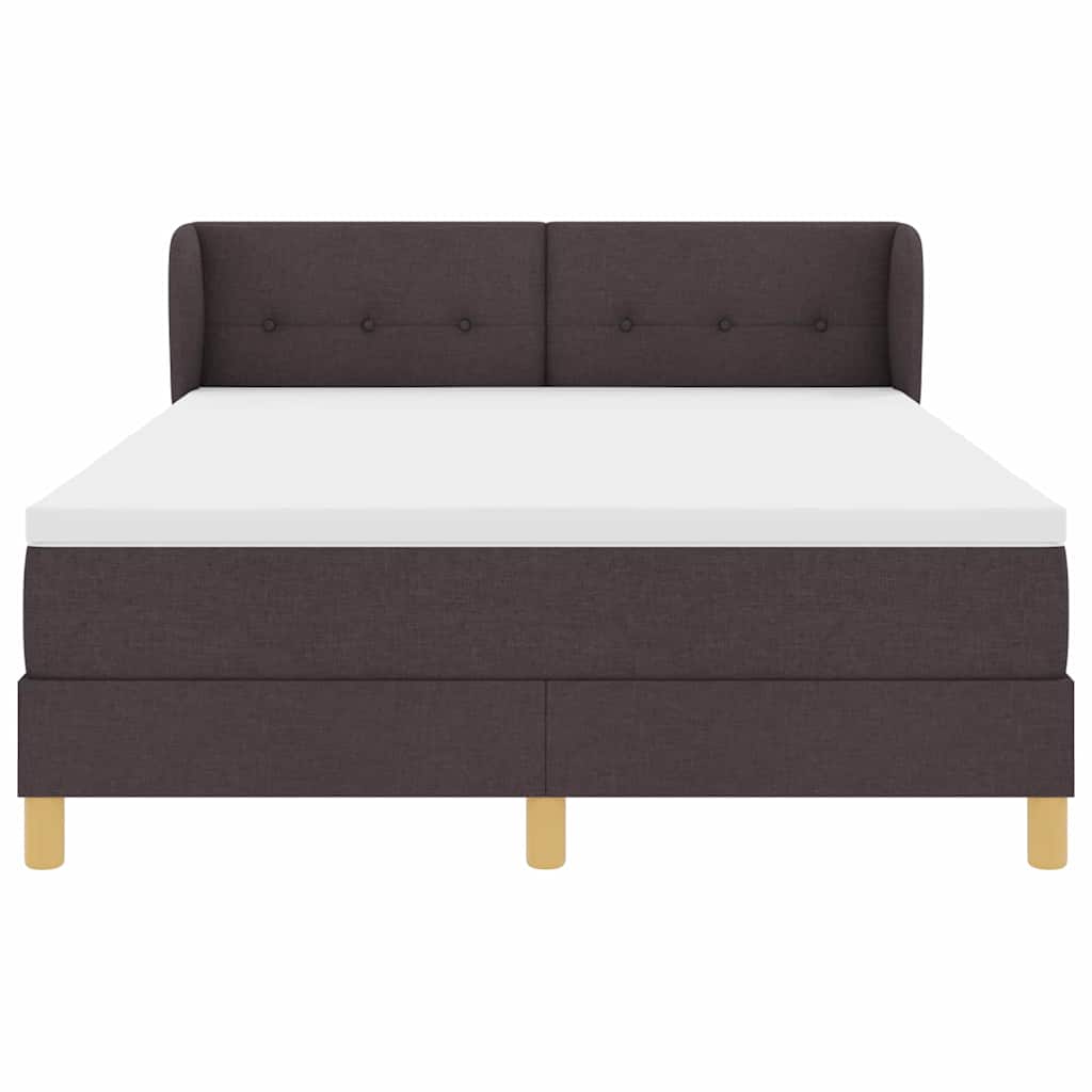 Boxspringbed met matras Donkerbruin 140 x 190 cm Stof is nu te koop bij PeponiXL, paradijselijk wonen!