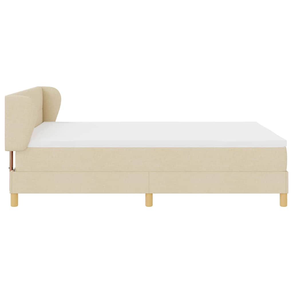Boxspringbed met matras met hoofdeinde Crème 140 x 190 cm Stof is nu te koop bij PeponiXL, paradijselijk wonen!