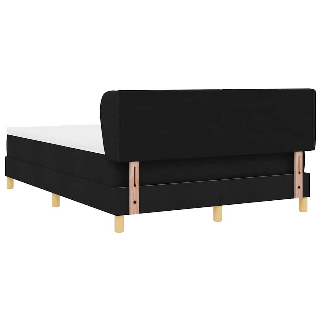 Boxspringbed met hoofdeinde Zwart 140 x 200 cm Stof is nu te koop bij PeponiXL, paradijselijk wonen!