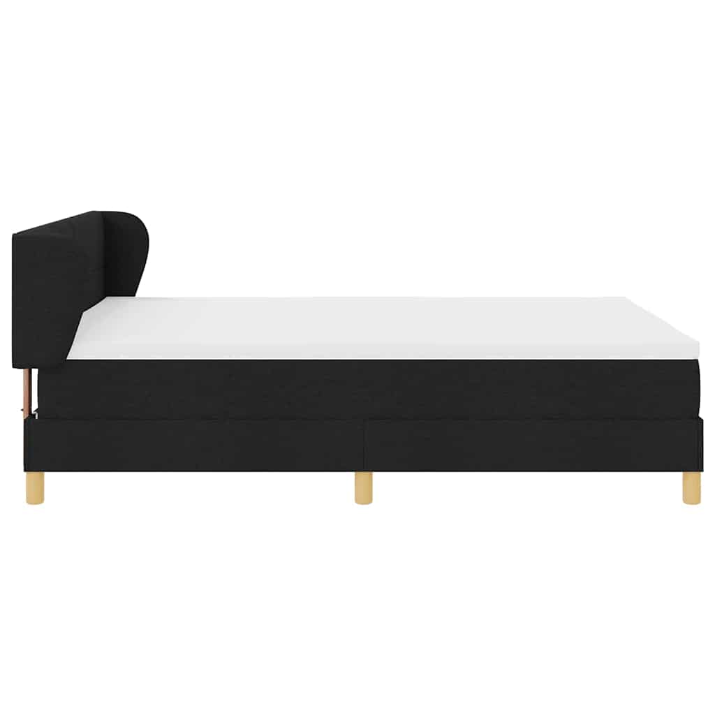 Boxspringbed met hoofdeinde Zwart 140 x 200 cm Stof is nu te koop bij PeponiXL, paradijselijk wonen!
