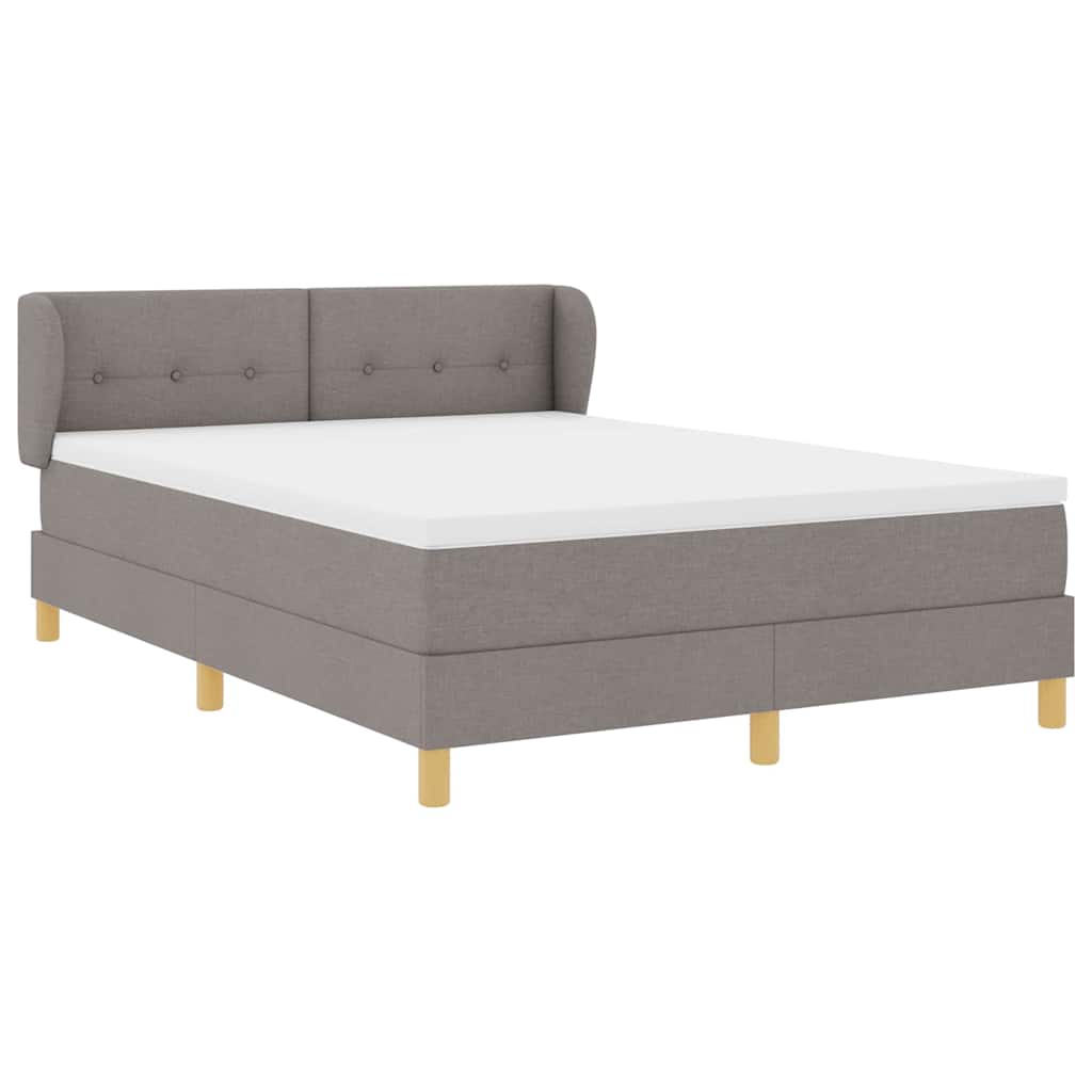 Boxspringbed met matras met hoofdeinde Taupe 140 x 200 cm Stof is nu te koop bij PeponiXL, paradijselijk wonen!
