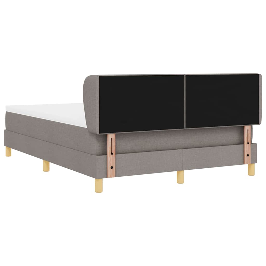 Boxspringbed met matras met hoofdeinde Taupe 140 x 200 cm Stof is nu te koop bij PeponiXL, paradijselijk wonen!