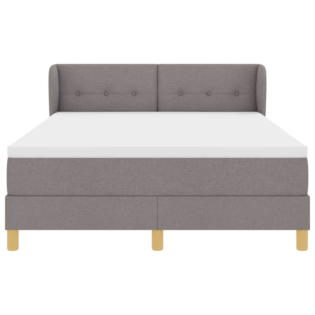 Boxspringbed met matras met hoofdeinde Taupe 140 x 200 cm Stof is nu te koop bij PeponiXL, paradijselijk wonen!