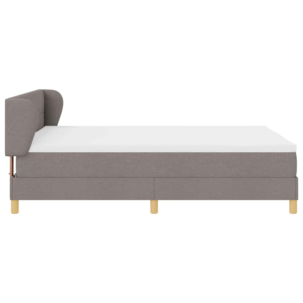 Boxspringbed met matras met hoofdeinde Taupe 140 x 200 cm Stof is nu te koop bij PeponiXL, paradijselijk wonen!
