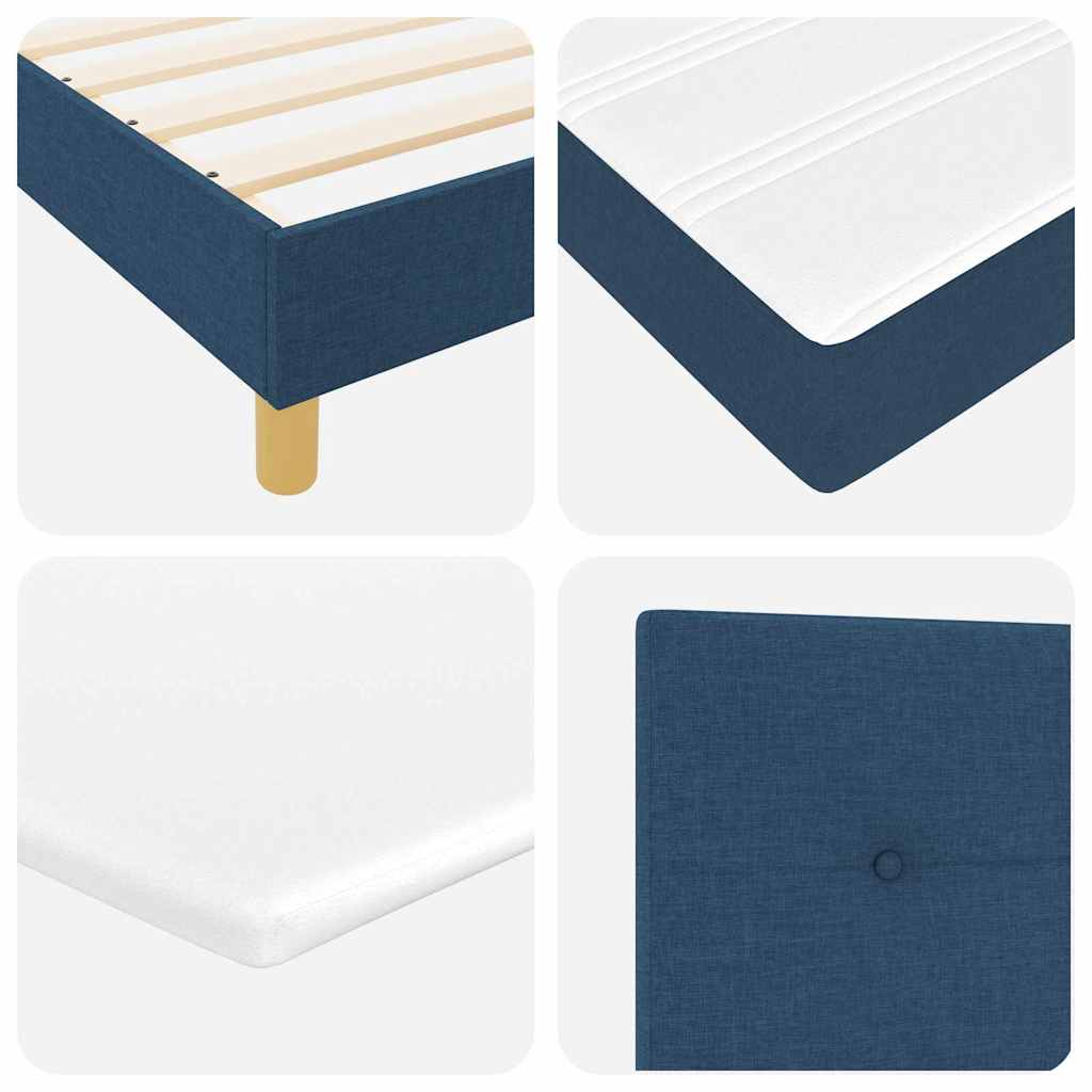 Boxspringbed met matras met hoofdeinde Blauw 140 x 200 cm Stof is nu te koop bij PeponiXL, paradijselijk wonen!
