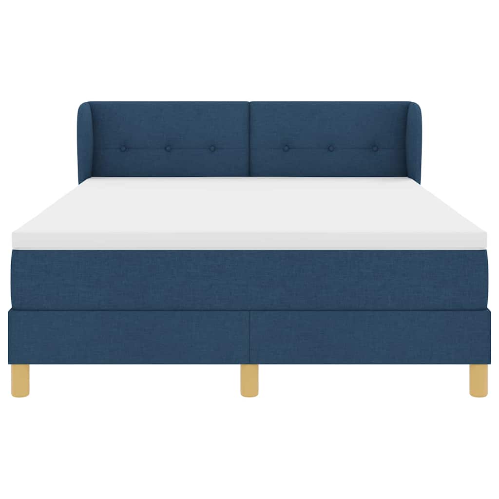 Boxspringbed met matras met hoofdeinde Blauw 140 x 200 cm Stof is nu te koop bij PeponiXL, paradijselijk wonen!