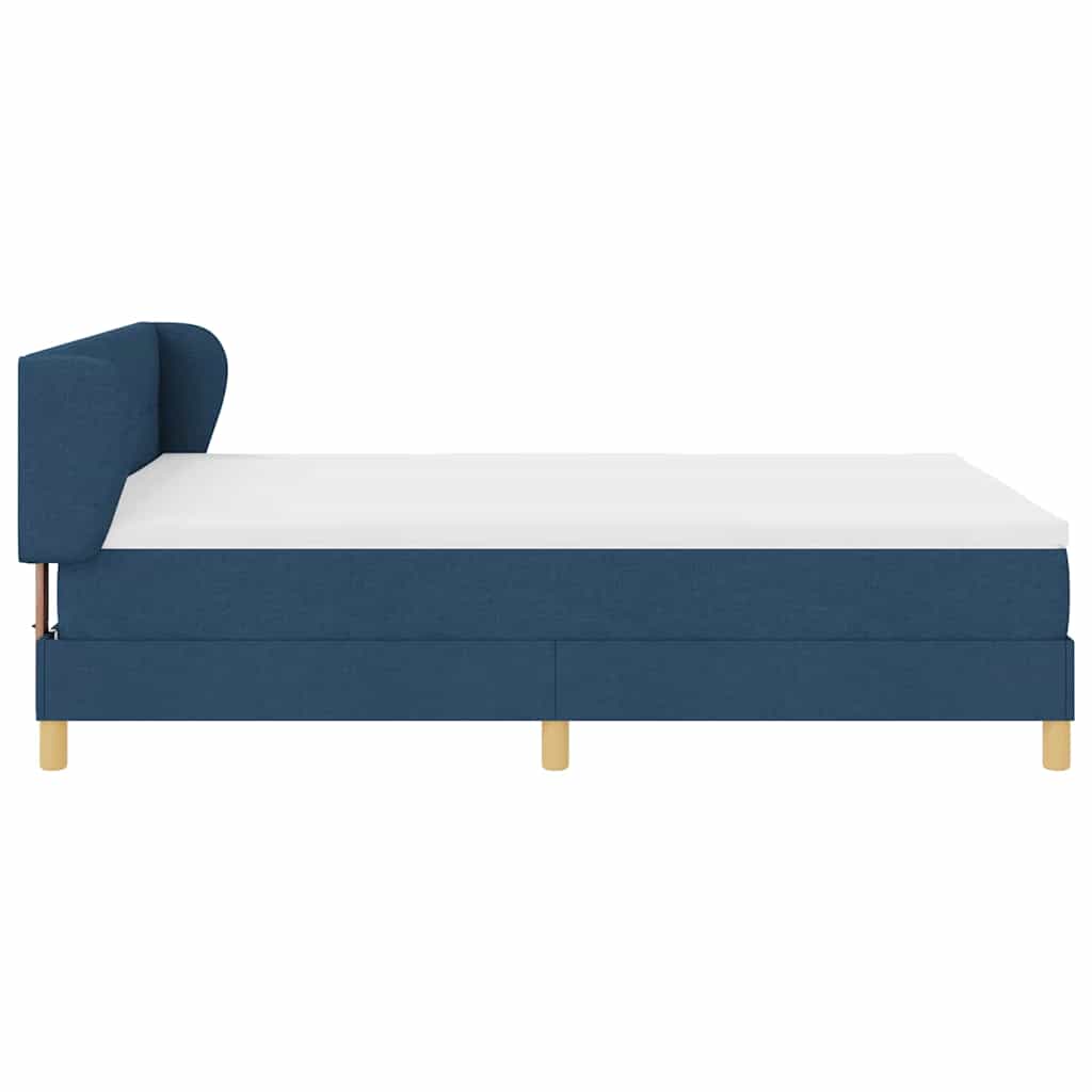 Boxspringbed met matras met hoofdeinde Blauw 140 x 200 cm Stof is nu te koop bij PeponiXL, paradijselijk wonen!