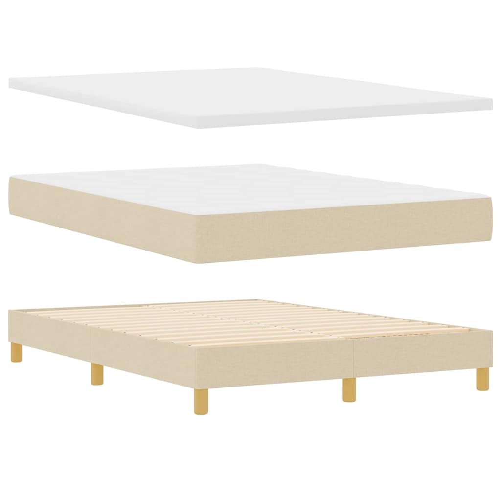 Boxspringbed met matras met hoofdeinde Crème 160 x 200 cm Stof is nu te koop bij PeponiXL, paradijselijk wonen!