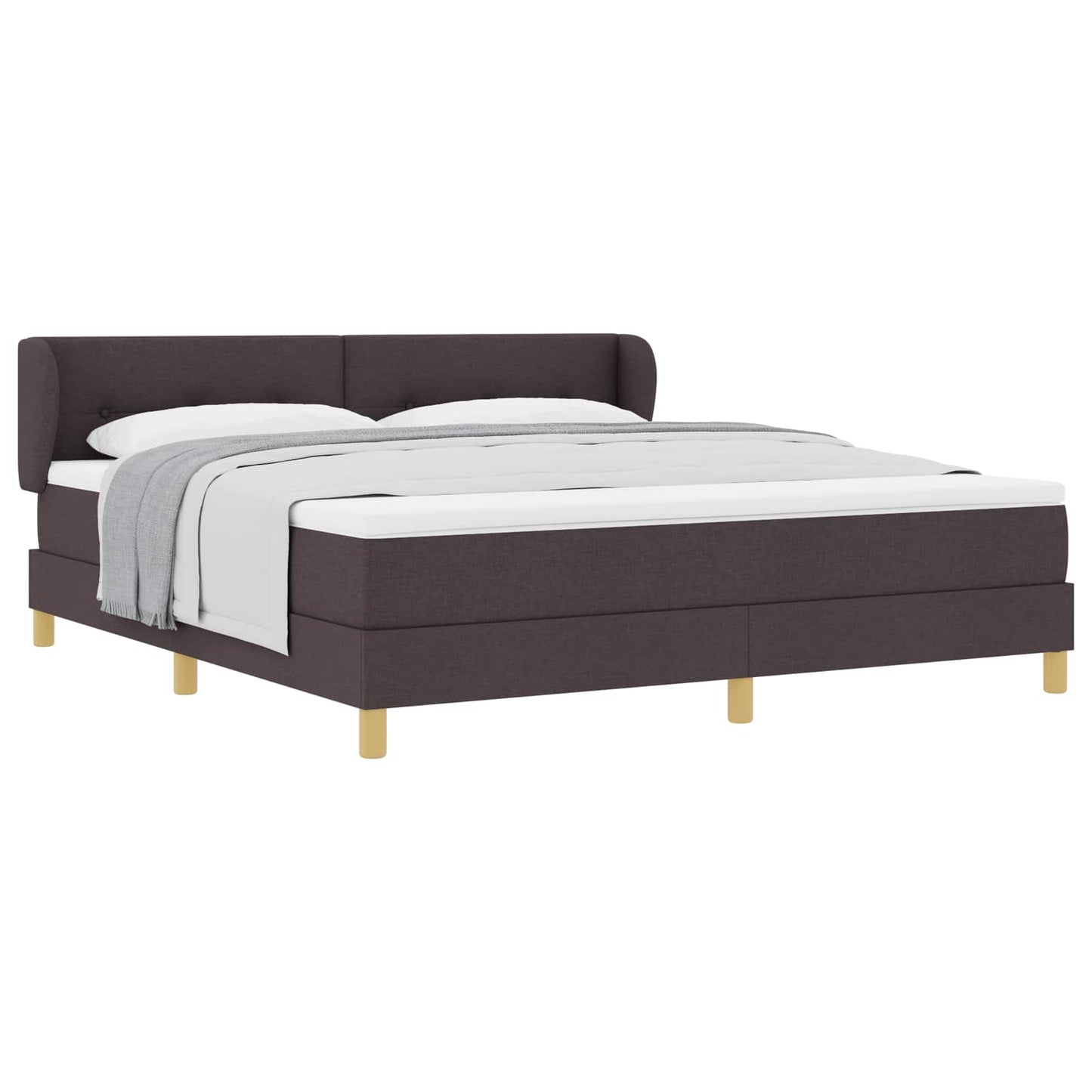 Boxspringbed met matras Donkerbruin 180 x 200 cm Stof is nu te koop bij PeponiXL, paradijselijk wonen!