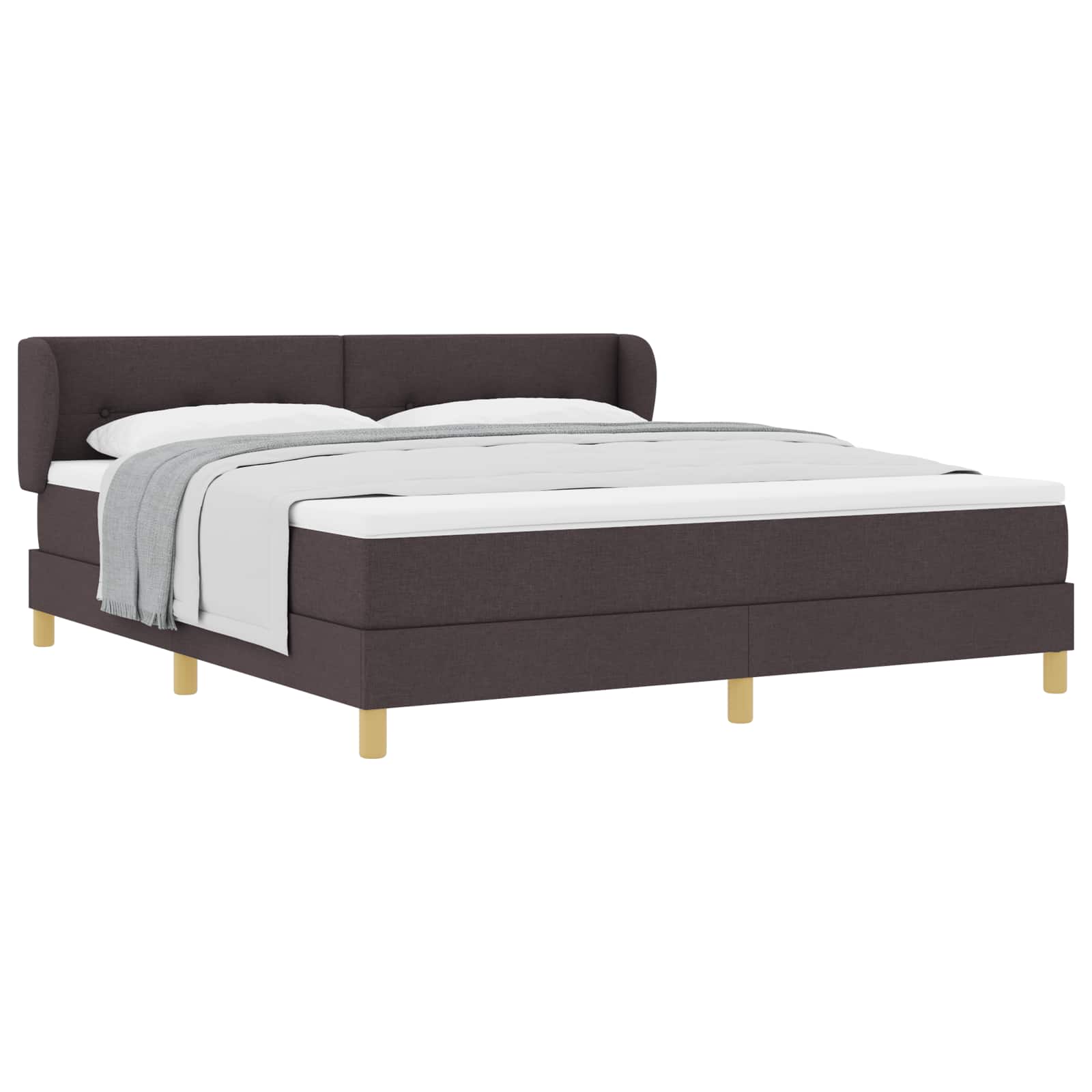 Boxspringbed met matras Donkerbruin 180 x 200 cm Stof is nu te koop bij PeponiXL, paradijselijk wonen!
