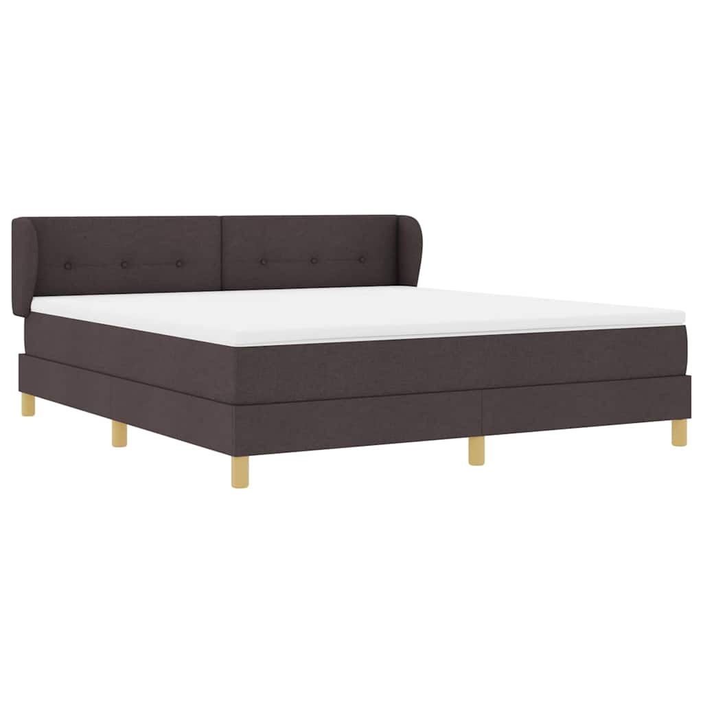 Boxspringbed met matras Donkerbruin 180 x 200 cm Stof is nu te koop bij PeponiXL, paradijselijk wonen!