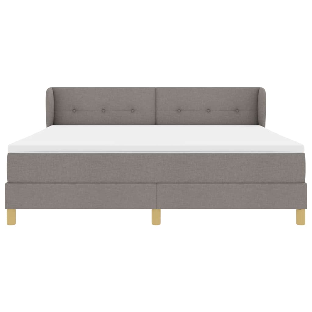 Boxspringbed met matras met hoofdeinde Taupe 180 x 200 cm Stof is nu te koop bij PeponiXL, paradijselijk wonen!