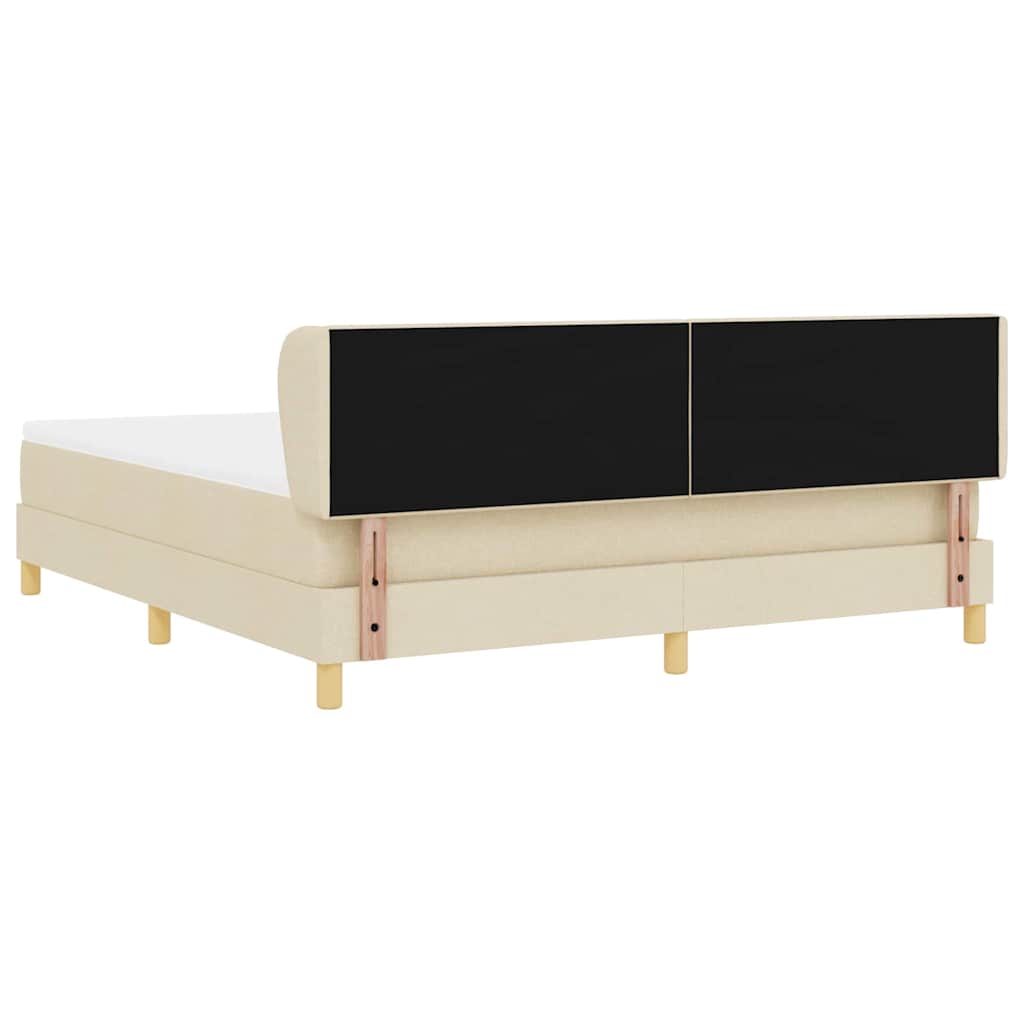 Boxspringbed met matras met hoofdeinde Crème 180 x 200 cm Stof is nu te koop bij PeponiXL, paradijselijk wonen!