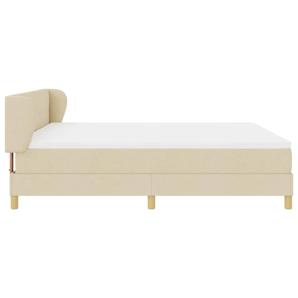 Boxspringbed met matras met hoofdeinde Crème 180 x 200 cm Stof is nu te koop bij PeponiXL, paradijselijk wonen!
