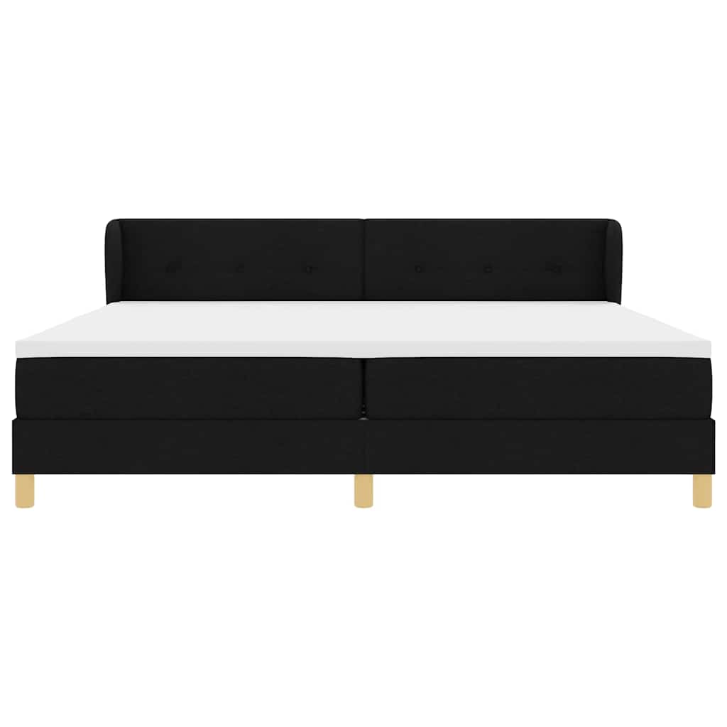 Boxspringbed met hoofdeinde Zwart 200 x 200 cm Stof